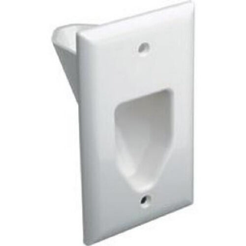 1-Gang Recessed. Low Voltage Cable Pass Through Wall Plate - White - $3.42