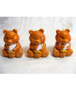 Vintage Glazed Pottery Porcelain Salt Pepper &amp; Sugar Teddy Bears Japan 13-c - €29,72 EUR