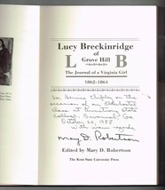 Lucy Breckinridge of Grove Hill by Mary D. Robertson Book Signed autogra... - £25.41 GBP