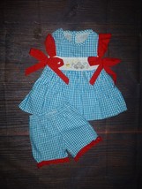 NEW Boutique Police Sheriff Girls Blue Gingham Tunic Outfit Set Size 5-6 - £11.27 GBP