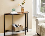 Saygoer Console Table 2 Tier Narrow Entryway Table With Storage, Walnut ... - £51.38 GBP
