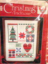 Christmas Traditions XMAS Sampler Cross Stitch Kit 1970 NEW 12x16 Finished - $14.24