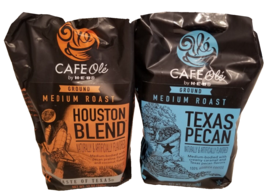 Heb Texas Pecan+Houston Coffee Variety Ground Cafe Ole 12Oz 2 Pack - £23.78 GBP