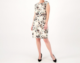 Isaac Mizrahi Live! Regular Printed Ponte Shift Dress White Sand, XX-Small - £23.52 GBP