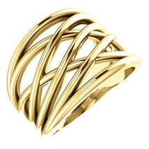 Authenticity Guarantee 
14k Yellow Gold Criss Cross Ring Size 7 - £860.00 GBP