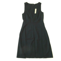 NWT J.Crew Sleeveless Pleated A-line in Black Two-way Stretch Wool Dress 00 - £40.39 GBP