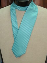 Giorgio Armani Italy Neck Tie/Necktie Silk Teal Blue stripes 59&quot;x3.75&quot; - $22.49