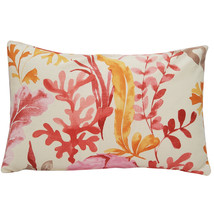Sea Garden Pink Throw Pillow 12X20, with Polyfill Insert - £31.28 GBP