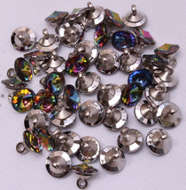 1000 Count Aurora Borealis Jeweled Crystal-Like Iridescent Charm Buttons M211.25 - $29.97