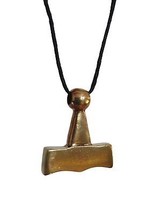 Bronce Thors Hammer Collar Colgante Mjolnir Norse Pagan Cord Tie Lace &amp; Boxed - £33.58 GBP