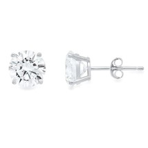 3CT Lab-Created Diamond Solitaire Stud Earrings 14k White Gold Plated Silver - £54.94 GBP