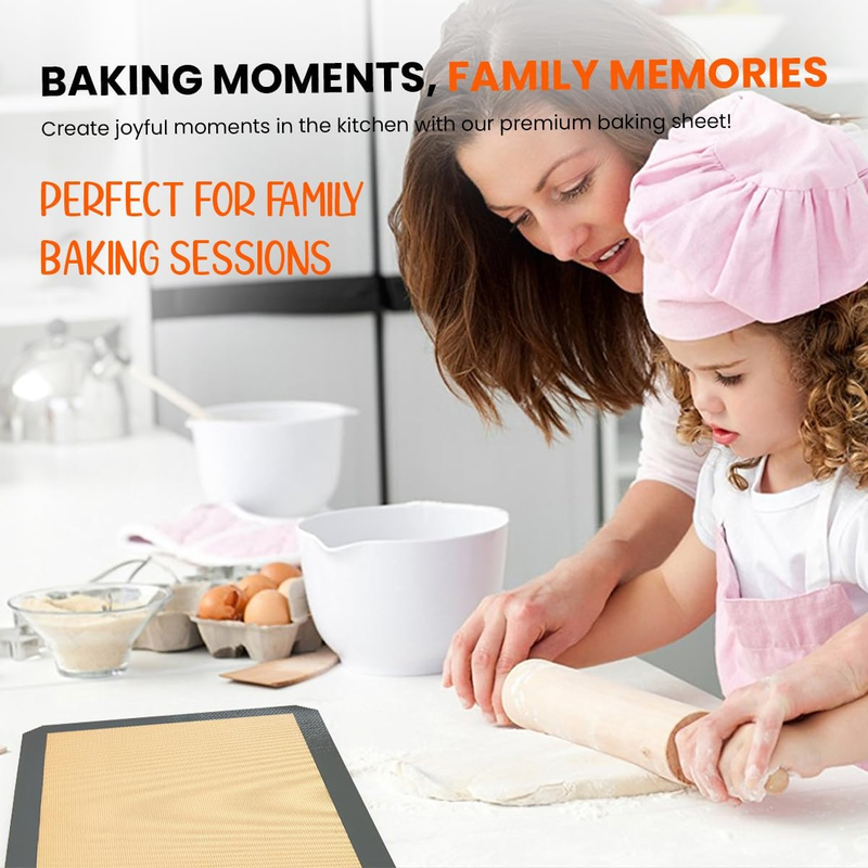 Silicone Baking Mats Half Sheet Non Stick for Oven Reusable 4 Pack - Thick Heavy Item image 5