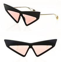 GUCCI AUTHENTIC Hollywood Forever 0430 Black Pink Crystal Sunglasses GG0430S 001 - £494.50 GBP