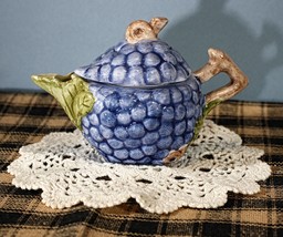 Teapot, Vintage, Mini, Grape Cluster, Functional - $21.95