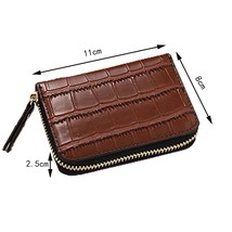 1pcs Business Card Holder Men Pu Leather Wallet Bag Women Zipper Credit/... - £22.36 GBP