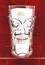 Anchor Hocking Screaming Monster Face Tiki Clear Glass Tumbler 6.5&quot; EUC - £6.13 GBP