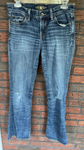 Lucky Brand Jeans 4/27 Blue Stretch Denim Sweet &#39;N Low Distressed Knees ... - $16.15