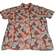 Red Head Brand Co Mens XL red orange Button Shirt Hawaiian Tropical Aloha - £12.36 GBP