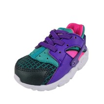 Nike Huarache Run Now Toddlers BQ7098 300 Running Purple Black Sneakers ... - £46.61 GBP