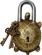 Padlock Lock with Keys Working Functional Brass Tortoise Finish - £30.21 GBP