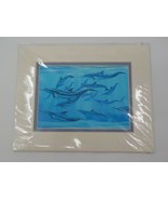 STEPHEN B STRICKLAND FINE ART PRINT DOLPHIN POD 8X10 MATTED 8X5.5 OCEAN ... - $25.99