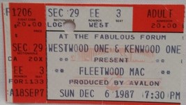 FLEETWOOD MAC / STEVIE NICKS - VINTAGE DEC 6, 1987 CONCERT TICKET STUB - £7.86 GBP
