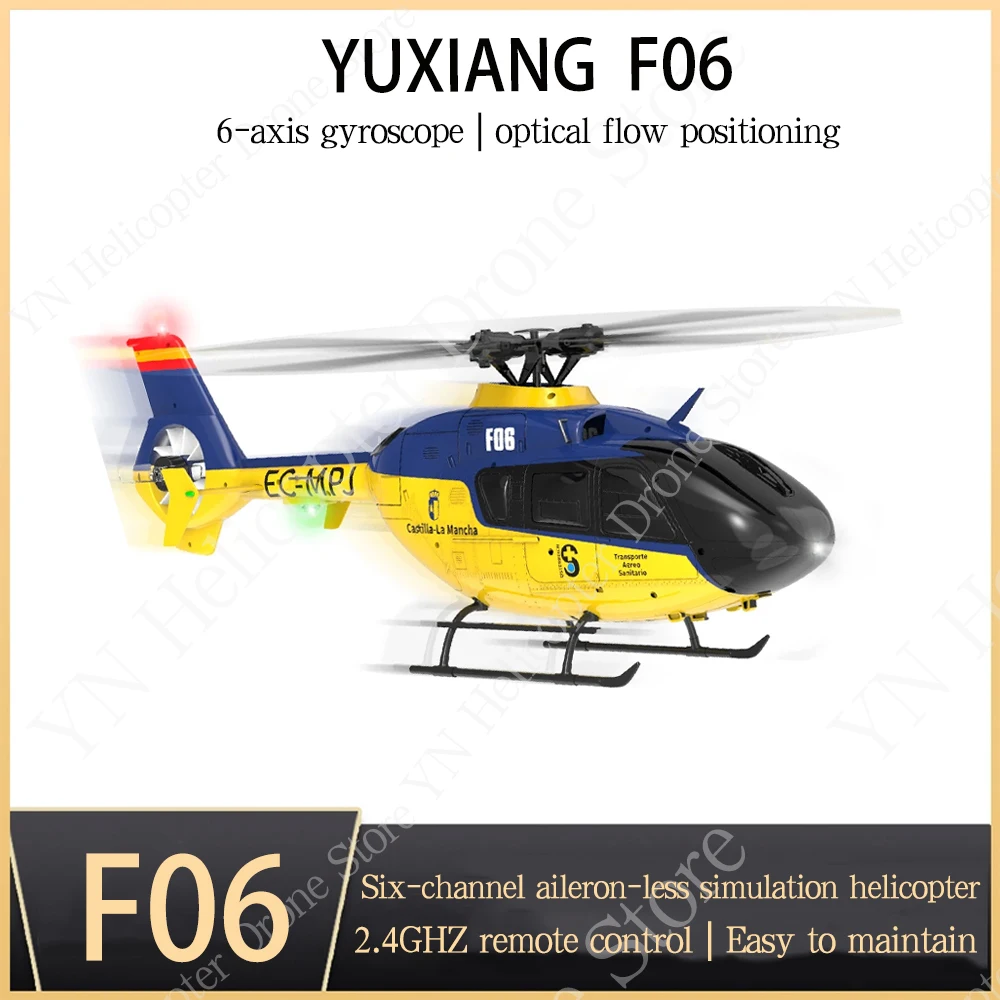Yxznrc F06 Ec135 2.4g 6ch Rc Helicopter Dual Brushless Like The Imitation  On - £295.62 GBP+