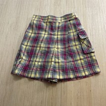 The Children’s Place Plaid Pleat Cargo Pocket Skort Girls Size 10 New Yellow Red - £10.82 GBP