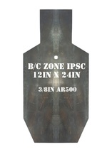 AR500 12x24 B/C Zone IPSC IDPA 3/8” Steel Shooting Target Rifle Gong Sil... - £95.63 GBP