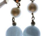 14k Yellow Gold 6mm White Freshwater Cultured Pearl 10mm Aquamarin Drop ... - £55.04 GBP