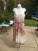 Nwot Danny&amp;Nicole White&amp;Pink Floral Lace Dress 18 - $39.99