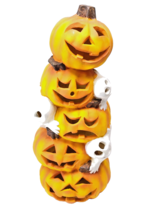 Halloween Stacked Pumpkins Jack o lantern Light Up Pumpkins &amp; Ghosts 1993 - £15.90 GBP