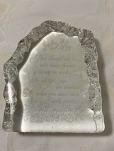 Clear Glass Paperweight Nick Nack &quot;How Blessed Are They Who Know The Art Of..... - £5.29 GBP