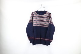 Vtg 70s Pendleton Womens Large Shetland Wool Knit Fair Isle Crewneck Sweater USA - £66.17 GBP