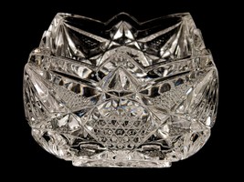 US Glass Open Sugar Bowl, Illinois Pattern, Circa 1890s, Stars, Fans, Crosshatch - £15.62 GBP