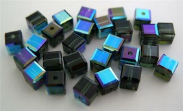 3 4 mm Swarovski 5601 Crystal Cubes -- Morion ABB - £1.14 GBP