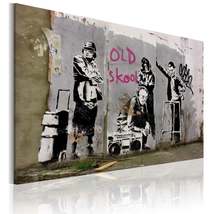 Tiptophomedecor Stretched Canvas Street Art - Banksy: Old School - Stretched &amp; F - £63.94 GBP+