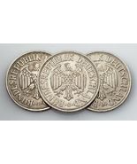 Lot of 3 1950 Germany 1 Mark Coins in XF Condition KM #110 - $837.77 MXN