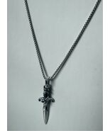 David Yurman 925 Sterling Silver Plain Dagger Pendant Amulet &amp; Box Chain... - $692.98
