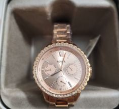 Fossil Ladies&#39; Izzy Multifunction Rose Gold Tone Stainless Steel Watch Gift - £64.88 GBP