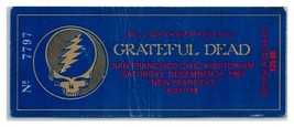 Grateful Dead Concert Ticket Stub December 31 1983 San Francisco California NYE - £34.78 GBP