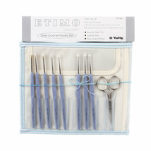 Etimo Steel Crochet Hooks Set Royal Silver Includes Silver Handle Scissors - $90.95