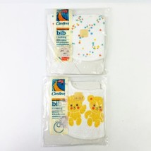 2 Vintage Carter&#39;s Teething Bibs Stars Teddy Bear Cotton Blend USA Made ... - £24.03 GBP