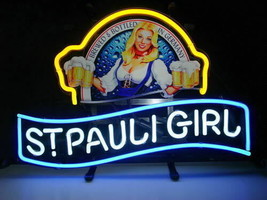 New st pauli girl Beer Bar Neon Sign 14&quot;x10&quot;  - £65.99 GBP