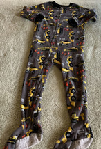 Carters Boys Gray Yellow Construction Trucks Orange Cones Fleece Pajamas 4 - £5.27 GBP