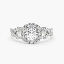 Art Deco 1.1 Ct Round Cut Halo Engagement Infinity Crossover Bridal Wedding Ring - £81.39 GBP