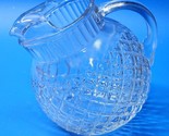 1940s Anchor Hocking Waterford Waffle Clear Glass Ball Pitcher With Ice Lip - £23.28 GBP