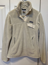 Patagonia Womens Fleece Snap T Pullover  Jacket Cream Ivory SMALL S pocket soft - £23.27 GBP