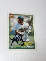 Harold Baines Autographed Signed 1991 Topps #166 Oakland Athletics A’s - £14.38 GBP