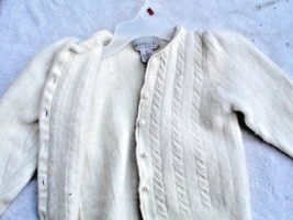 Lauren Cole Lambs Wool, Angora, Nylon Ladies Sweater Cardigan,Cream,Small Petite - £25.24 GBP